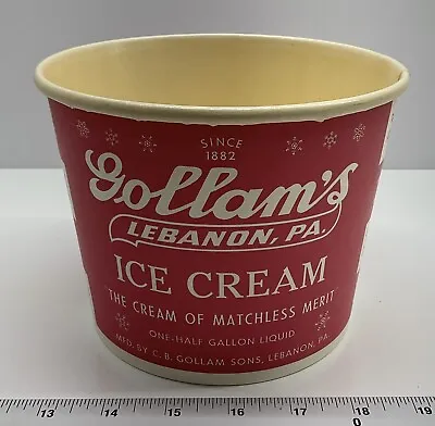 Vintage Gollam’s One-Half Gallon CB Gollam & Sons Ice Cream Container Lebanon PA • $4