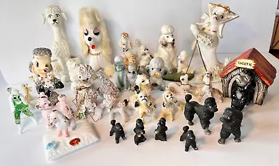 Large Lot Of VTG Poodle Dog Figurines Porcelain Glass Ceramic Japan • $19.99