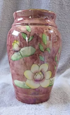 KPD Ware Art Deco Pink Lustre Ware Vase. Water Lily Pattern. Hand-painted.  • £20