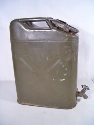 Vintage US Army Green Metal Water Jerry Can Army Military 5 Gal - Spigot • $59.95