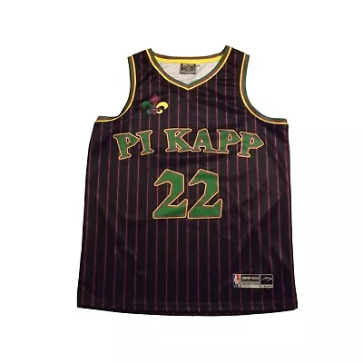 Jersey Bird Jersey Men Sz L Pi Kapp 22 Basketball Striped Mardi Gras Sleeveless • $29.88