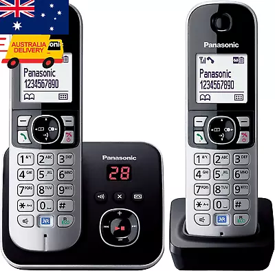 Panasonic DECT Digital Cordless Phone With Built-In Answering Machine 2 Handsets • $110.99