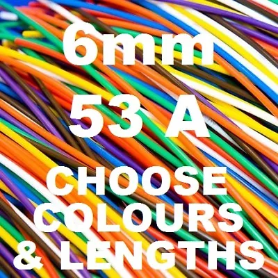 £12.45 • Buy  TRI RATED 6mm CABLE 53A 84/0.30  6.0mm WIRE, PANEL SWITCH WIRE 6mm 5 METRES 5m