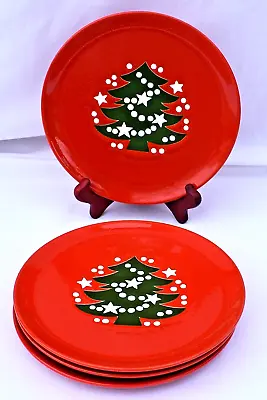 Waechtersbach - CHRISTMAS TREE - Set Of 4 - 7 3/4  SALAD PLATES • $39.95