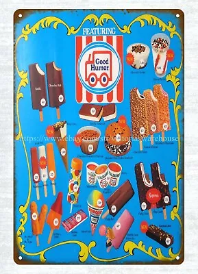 Modern Decor Good Humor Ice Cream Truck Menu Sticker (1980s) Metal Tin Sign • $18.88
