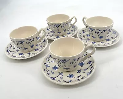 Churchill Finlandia Swirl Rim Cup & Saucer  Set Of 4 Fine Myott Meakin Tableware • $19