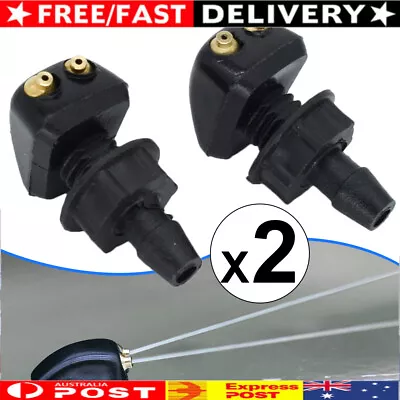 2X Car Windscreen Washer Wiper Nozzle Universal Front Windproof Spray Nozzles • $8.99
