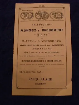 Albion Harrison Mac Gregor 1885 Harrison Mowers Machine Catalog • $43.27