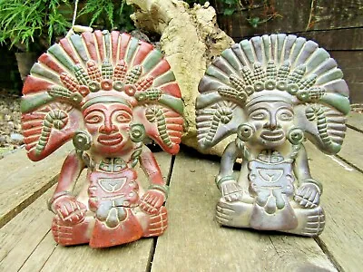 £14.99 • Buy Fair Trade Hand Carved Made Ceramic Maya Mayan Maize God Sculpture Statue