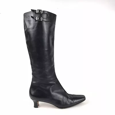 Talbots Foster Vero CUOIO Size 5.5 Med Womens' Black Zip Up Heeled Boots - Used • $30