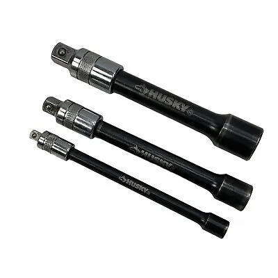 Husky Tools 1/4  Dr. 3/8  Dr. 1/2  Dr. Locking Socket Extension Set Length 6in. • $26.58