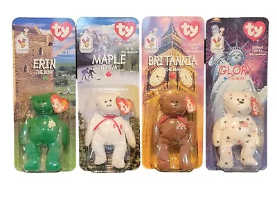 Lot Of 4 McDonalds Beanie Babies TY Bear Set Britannia Erin Maple Glory • $15