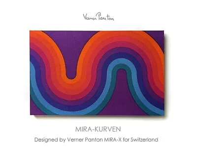 Vintage Verner Panton Mira X KURVEN 21in Multi Wall Art Board Fabric Mid Century • $810.99