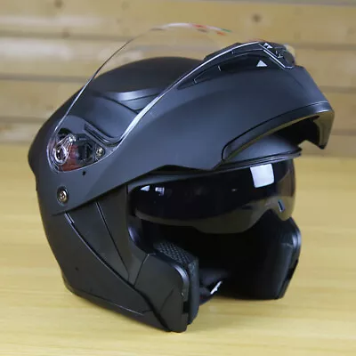 DOT LED Light Flip Up Modular Full Face Motorcycle Helmet Dual Visors Motocross • $68.99