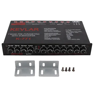 Car Audio Graphic Equalizer Universal Low Pass 7‑Band Variable Gain Adjus UK REL • £35.49