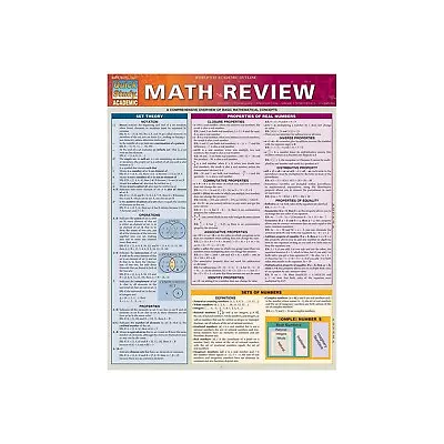 QuickStudy Math Review Nonmagnetic Charts 8.5  X 11  4/Pack (9781423230304) • $33.19