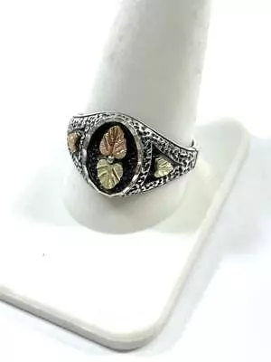 Mens Black Hills 925 12k Gold Leaf Wheeler Ring Size 12  #jw180 • $69.95