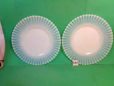 Monax White Opalescent Petalware 6 3/8  Bread Plate MacBeth Evans 2  Cnt(Used) • $29.99