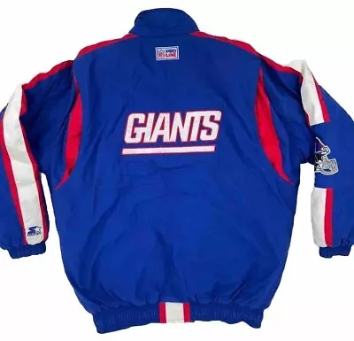 Vintage NEW YORK GIANTS Starter Pro Line Full Zip Puffer Jacket Men’s 2XL • $89.99