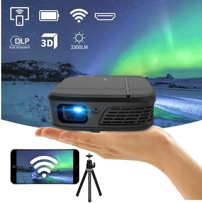 £241.77 • Buy LED Porket 3D Projector DLP HD 1080p Home HDMI WIFI Movie Travel Theater HDMI