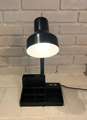 Vintage Goose Neck Desk Lamp With Organizer Black • $23