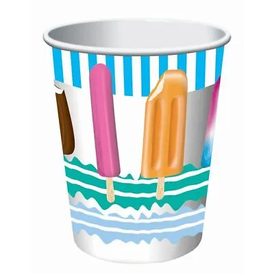 $9.18 • Buy Popsicle Summer Luau Theme Beach Pool Party 9 Oz. Paper Cups