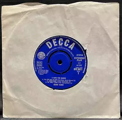 Kathy Kirby – BBC-TV's Song For Europe 1965 – USED Vinyl 7  Single • £3.99