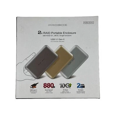 $39.99 • Buy Probox HUR6-SU31C 2.5  Sata SSD/Hard Drive Enclosure USB 3.1 Gen-2 NEW