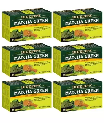 Lot 6 New Bigelow Matcha Green Tea Turmeric 108 Bag Brew Mother Gift FreeShip • $38.94