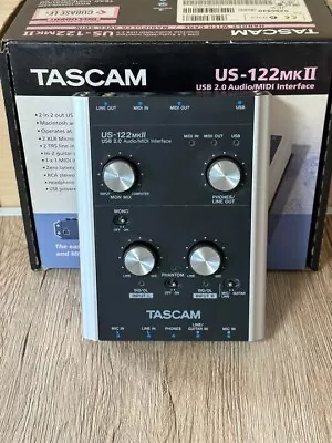 Tascam US-122MK II USB 2.0 2-channel Audio/MIDI Interface ONLY Used TESTED W/Box • $120