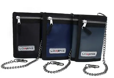 Mens Ladies  Boys Trifold Sports Wallet With Chain Credit Card Holder Coin Pouch • £6.99