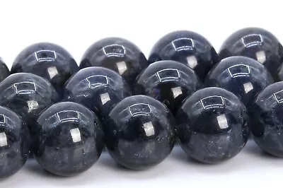 10MM Genuine Natural Dark Blue Iolite Beads Grade AA Round Gemstone Loose Beads • $12.96