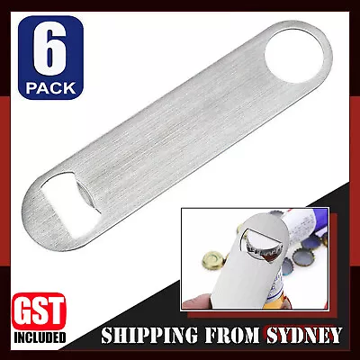 6X Speed Bottle Opener Stainless Steel Flat Bar Blade Cap Remover Can Beer Drink • $16.45