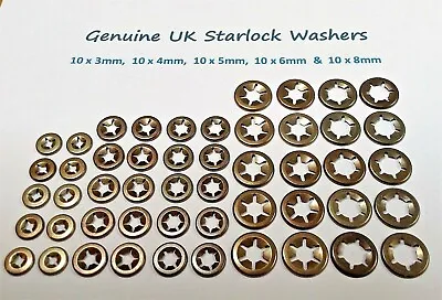 £4.99 • Buy Starlock Washers Push On Shaft Metal Star Nut Speed Retainers Fasteners Clips