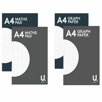 QUALITY A4 MATHS PAD SQUARED Or GRAPH PAPER Notepad 80 Page Grid School Homework • £2.99