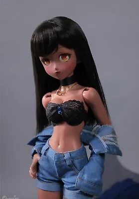 Full Set Brown Skin 1/4 BJD MSD Doll Anime Face Girl Resin Ball-Joints Doll-Ann • $189.99
