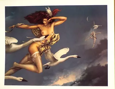 Michael Parkes Night Flight Surrealism Model And  Geese • $32