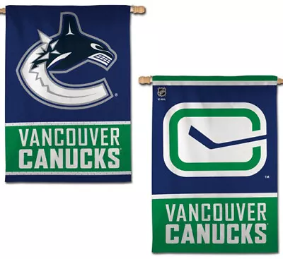 VANCOUVER CANUCKS Official NHL Hockey Team 2-Sided 28x40 BANNER Flag • $33.99