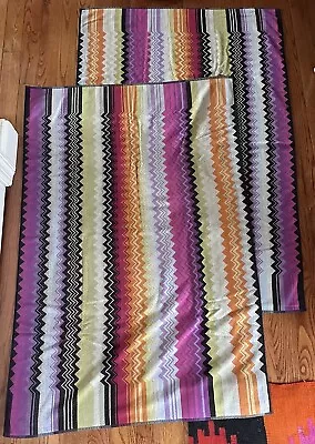 Missoni Home Giacomo Beach Towels Set 2 Zig Zag Used Italy Pair 54x36” • $120