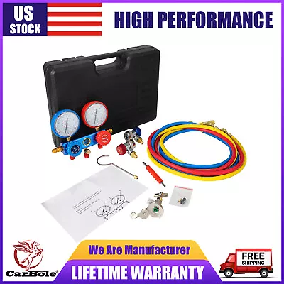 3 Way HVAC A/C Refrigeration Kit AC Manifold Gauge Set Auto Service Kit 500PSI • $49.59