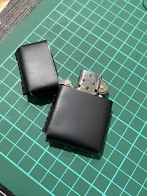 Handmade Black Leather Case For Zippo Lighters • £15.58