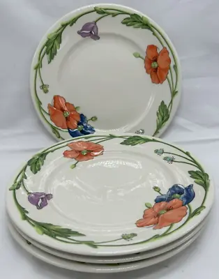 Villeroy & Boch Set Of 4 Salad Plates West German Amapola Retired 8.25  • $34.50