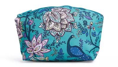 Vera Bradley Grand Cosmetic Bag Lighten Up NWT Peacock Garden • $18.15