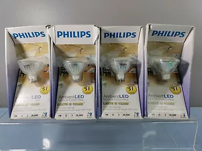 New Sealed Lot Of 4 Philips Ambient Led Indoor Flood Mr16 Gu5.3 12v 20w 3000k • $49.99