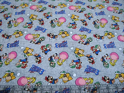 1 Yard Cotton Fabric - Springs Creative Nintendo Go Mario & Friends Speckled Gry • $9.99