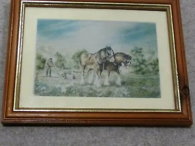 £4.99 • Buy Horse And Plough Yesteryear Print From A Watercolour By Jim Redhead