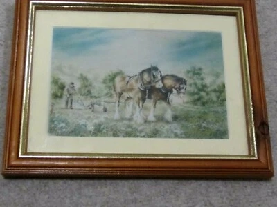 £1.99 • Buy Horse And Plough Yesteryear Print From A Watercolour By Jim Redhead