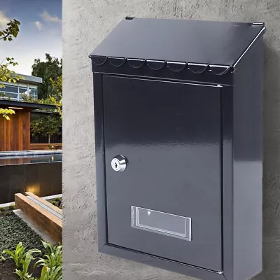 Large Drop Box Wall Mounted Mailbox Outdoor Garden Home Office Hotels Lockable • $37