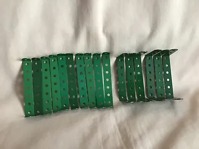 MECCANO VINTAGE 1960s OLD LOOSE SPARES X16 IN  WELL USED VINTAGE CONDITION. • £20.99