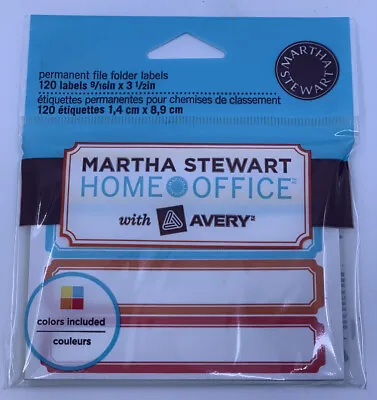 Martha Stewart Home Office Avery File Folder Labels (120 Labels) 9/16  X 3 1/2  • $23.95